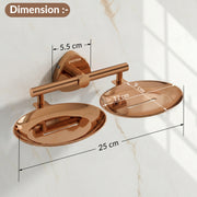 Plantex J4 Stainless Steel Double Soap Dish for Bathroom/Soap Holder for Bathroom/Wall Mounted Soap Holder/Bathroom Accessories (PVD Rose Gold Finish) Angel