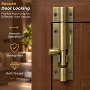Plantex Stainless Steel Tower Bolt 4 inch/Tower Bolt for Home,Offices Doors and Windows/Tower Bolt for Main Door/Door Latch/Kundi/Chitakini/Door Latch for Windows - Pack of 2 (Brass Antique, 4 inch)