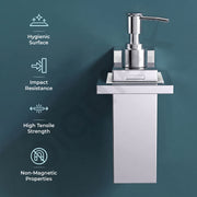 Plantex 304 Grade Stainless Steel Liquid Soap Dispenser/Shampoo/Handwash Dispenser for Washbasin/Bathroom Accessories - (Tesla, Chrome)