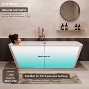 Plantex Freestanding Bathtub for Bathroom/Acrylic Bath tub for Adults/Deep Soaker Bathtub with Overflow, Popup and Drain Pipe (BSM-209-White-1700mm)