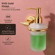 Plantex 304 Grade Stainless Steel Liquid Soap Dispenser/Shampoo Dispenser/Hand Wash Dispenser/Bathroom Accessories Pack of 1, Daizy (Golden)