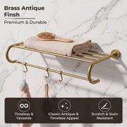 Plantex 304 Grade Stainless Steel 24 inch Towel Rack for Bathroom/Towel Stand/Hanger/Bathroom Accessories - Daizy (Antique)