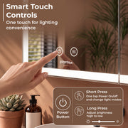 Plantex Luxury LED Mirror Cabinet for Bathroom/304 Grade Stainless Steel Bathroom Cabinet/Mirror for Bathroom with Double Door Cabinet (24x24 Inch-LED & Defogger/Chrome)