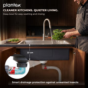 Plantex 304 Grade Stainless Steel Kitchen Sink/Kitchen Sink with 7 Years of Warranty by Plantex/Single Bowl Sink with All Fittings & Drain Rack (Silver Matt-24x18 Inches)