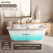 Plantex Freestanding Bathtub for Bathroom/Acrylic Bath tub for Adults/Deep Soaker Bathtub with Overflow, Popup and Drain Pipe (BSM-219-White-1700mm)