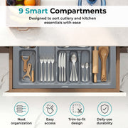Plantex Cutlery tray for Kitchen Drawer/Cutlery Cosmetic Stationary Organizer/Cabinet Cutlery Tray Organizer for Modular Kitchen - (Grey-28.5x18.5 INCH)