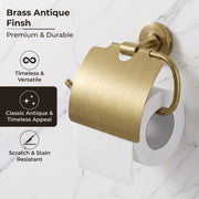Plantex 304 Grade Stainless Steel Toilet Paper Roll Holder for Bathroom/Tissue Paper Holder/Bathroom Accessories - Daizy (Antique)