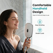 Plantex ABS Hand Shower for Bath/Self Cleaning Hand Shower/Rectangle Shower Head for Home & Hotel/Handheld Shower Without Hose Pipe - (Chrome, H326)