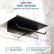 Plantex Dual Toilet Paper Holder for Bathroom/GI Steel Tissue Paper Roll Holder with Mobile Stand/Toilet Paper Roll Holder/Bathroom Accessories - (Black)