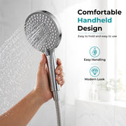 Plantex Hand Shower for Bathroom/5 Mode Multifunctional Shower/5-Inch ABS Plastic Silicone Handheld Shower Head/Easy Mode Switching – (Chrome, APS-8607)