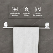 Plantex Dream Stainless Steel Towel Hanger for Bathroom/Single Towel Rod/Bar/Bathroom Accessories (24inch) - Chrome - Pack of 1