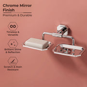 Plantex 304 Grade Stainless Steel Dual Soap Holder/Soap Stand/Soap Dish/Bathroom Accessories - Nipron (Chrome)