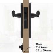 Plantex Heavy Duty Door Lock Ã¢â‚¬â€œ Bathroom Door Lock/Mortise 8inch Keyless Plate Handle Set for Home/Bathroom/Store Room/Balcony/Office with Baby Latch (8135-Z-Black)