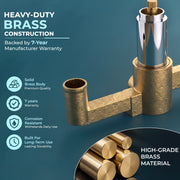 Plantex Pure Brass Concealed Wall Mixer with Spout and Exposed Part Kit/Wall Mixer for Bathroom with Thermostatic Spindle Hot and Cold/7 Year Manufacturer's Warranty- Chrome(APS-1539)
