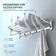Plantex Stainless Steel Towel Holder in Bathroom/Cloth Hanger for Wall/Towel Rack/Bathroom Accessories (18 Inch - Chrome)
