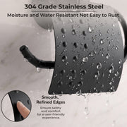 Plantex 304 Grade Stainless Steel Tissue/Toilet Paper Roll Holder Stand for washroom Bathroom Accessories - Pack of 1 Niko (Black)