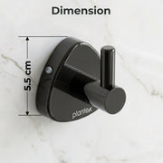 Plantex J4 Stainless Steel Clothes Hanger for Wall/Hangers for Bathroom/Robe Hook/Bathroom Accessories (PVD Black Finish) Angel