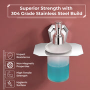Plantex Liquid Soap Dispenser for Bathroom/304 Grade Stainless Steel Shampoo Dispenser/Handwash Dispenser/Bathroom Accessories - Pack of 1 (PM-2407, Chrome)