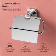 Plantex 304 Grade Stainless Steel Toilet/Tissue Paper Holder Stand for Washroom Bathroom Accessories - Nipron (Chrome)