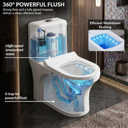 Plantex Siphonic Flush System Ceramic Commode/S Trap Western Toilet with Siphonic Vacuum Flush/One Piece Western Commode With Soft Close Toilet Seat (White - Ukrain)