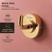 Plantex 304 Grade Stainless Steel Robe Hook/Cloth-Towel Hanger/Napkin Hanger/Bathroom Accessories Pack of 1, Daizy (Golden)