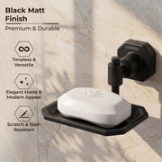 Plantex 304 Grade Stainless Steel Soap Holder for Bathroom/Soap Dish/Soap Stand for Kitchen Sink/Soap Case/Bathroom Accessories- Nipron (Black)