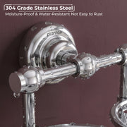 Plantex Platinum Stainless Steel 304 Grade Skyllo 2in1 Soap Dish with Tumbler Holder/Soap Stand/Tooth Brush Holder/Bathroom Accessories(Chrome) - Pack of 1
