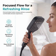 Plantex Hand Shower for Bath/3 Mode Multifunctional Shower/5-Inch ABS Plastic Silicone Handheld Shower/Easy Mode Switching – (Black, APS-609)