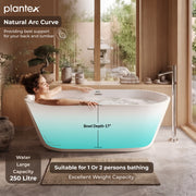 Plantex Freestanding Bathtub for Bathroom/Bath tub for Adults/Deep Soaker Bathtub with Overflow, Popup and Drain Pipe (BSM-203-White-1500mm)