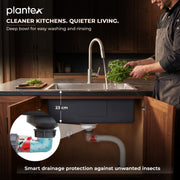 Plantex Guranteed Stainless Steel 304 Grade Kitchen Sink/Handmade Sink for Kitchen with 7 Years of Warranty by Plantex/Single Bowl Sink with All Fittings & Drying Rack (Silver Matt-22x18 Inches)