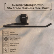Plantex Towel Holder for Bathroom/304 Grade Stainless Steel Napkin Ring/Towel Hanger/Towel Ring/Bathroom Accessories - Pack of 1 (PMB-2404, Z-Black)