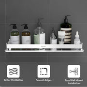 Plantex Stainless Steel Bathroom Shelf Rack/Bathroom Organizer/Wall Shelf for Bathroom Accessories Set/Kitchen Stand/Kitchen Shelves & Racks-(Chrome 18x5 Inches)