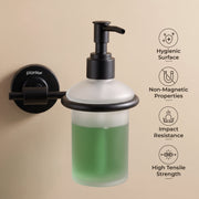 Plantex 304 Grade Stainless Steel Liquid Soap Dispenser/Shampoo Dispenser/Hand Wash Dispenser/Bathroom Accessories - Daizy (Black)