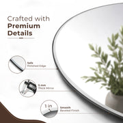Plantex Frameless Round Mirror with Beveled Smooth Edges/Wall Mirror for Bathroom/Dressing Room/Living Room/Bedroom/Entryway (24 Inch)