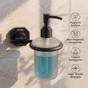 Plantex 304 Grade Stainless Steel Soap Dispenser for Bathroom/Liquid Dispenser for Kitchen/Shampoo Dispenser/Bathroom Accessories - Nipron (Black)