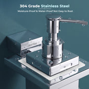 Plantex 304 Grade Stainless Steel Liquid Soap Dispenser/Shampoo/Handwash Dispenser for Washbasin/Bathroom Accessories - (Tesla, Chrome)