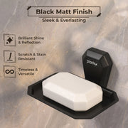 Plantex Soap Holder for Bathroom/304 Grade Stainless Steel Soap Case/Single Soap Dish/Soap Stand/Bathroom Accessories - Pack of 1 (PMB-2403, Z-Black)