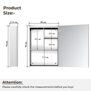 Plantex 304 Stainless Steel Cabinet Mirror/Bathroom Cabinet Storage/LED Mirror Cabinet for Wall/Bathroom Organiser Cabinet -Chrome (19x27 Inch,Defogger & Bluetooth)