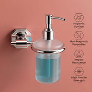 Plantex 304 Grade Stainless Steel Hand Wash Holder for Wash Basin Liquid Soap Dispenser Bathroom Accessories - Nipron (Chrome)