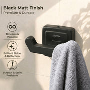 Plantex 304 Grade Stainless Steel Robe Hook/Hanger/Hook for Hanging Towel in Bathroom/Living Room - Decan (Black)