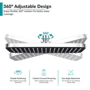 Plantex ABS Shower Head for Bathroom/13x9 inch Head for bathroom/Rain Showers Head for bathroom/Pressurized Showers Head – (Chrome)