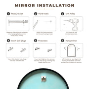 Plantex Aluminium Frame Mirror for Wall/Round Wall Mount Mirror for Bedroom/Dressing Room/Living Room/Entryway - (20 Inch-Black)