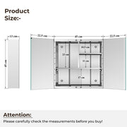 Plantex Planet Premium Bathroom Cabinet with Mirror/ 304 Stainless Steel Bathroom Mirror with Storage/Shelf for Wall with Mirror (18x18 Inch-Chrome)