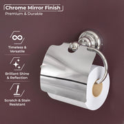 Plantex 304 Grade Stainless Steel Toilet Paper Roll Holder/Tissue Paper Holder/Toilet Paper Holder in Bathroom/Kitchen/Bathroom Accessories Pack of 1, Skyllo (Chrome)