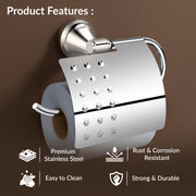 Plantex 304 Grade Stainless Steel Toilet Paper Holder/Toilet Paper Roll Holder/Toilet Roll Holder for Bathroom Accessories - Niko(Chrome)