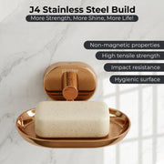 Plantex J4 Stainless Steel Wall Mounted Soap Holder for Bathroom/Soap Holder for Kitchen/Soap Stand for Bathroom/Bathroom Accessories (PVD Rose Gold Finish) Onix