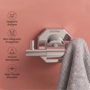 Plantex 304 Grade Stainless Steel Hook for Bathroom/Cloth Hanger for Wall/Hanger Hooks/Wall Hooks for Hanging Strong - Nipron (Chrome)