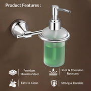 Plantex 304 Grade Stainless Steel Hand Wash Holder/Wall Soap/Shampoo Dispenser for Washbasin/Bathroom Accessories - Niko (Chrome)