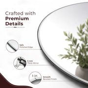 Plantex Frameless Mirror for Bathroom/Dressing Room/Living Room/Bedroom/Entryway - Capsule Shape (18 X 24 Inch)