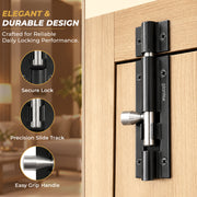 Plantex Stainless Steel 4 inch Tower Bolt/Tower Bolt for Home,Offices Doors and Windows/Tower Bolt for Main Door/Door Latch/Kundi/Chitakini/Door Latch for Windows (Black Finish, Pack of 2)
